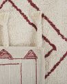 Teppich Baumwolle weiß / rot 80 x 150 cm Kurzflor KENITRA_831322