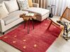 Vlněný koberec gabbeh 140 x 200 cm červený YARALI_856206