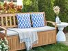 Conjunto de 2 almofadas decorativas de jardim com padrão de pavão azul e rosa 45 x 45 cm CERIANA_905247