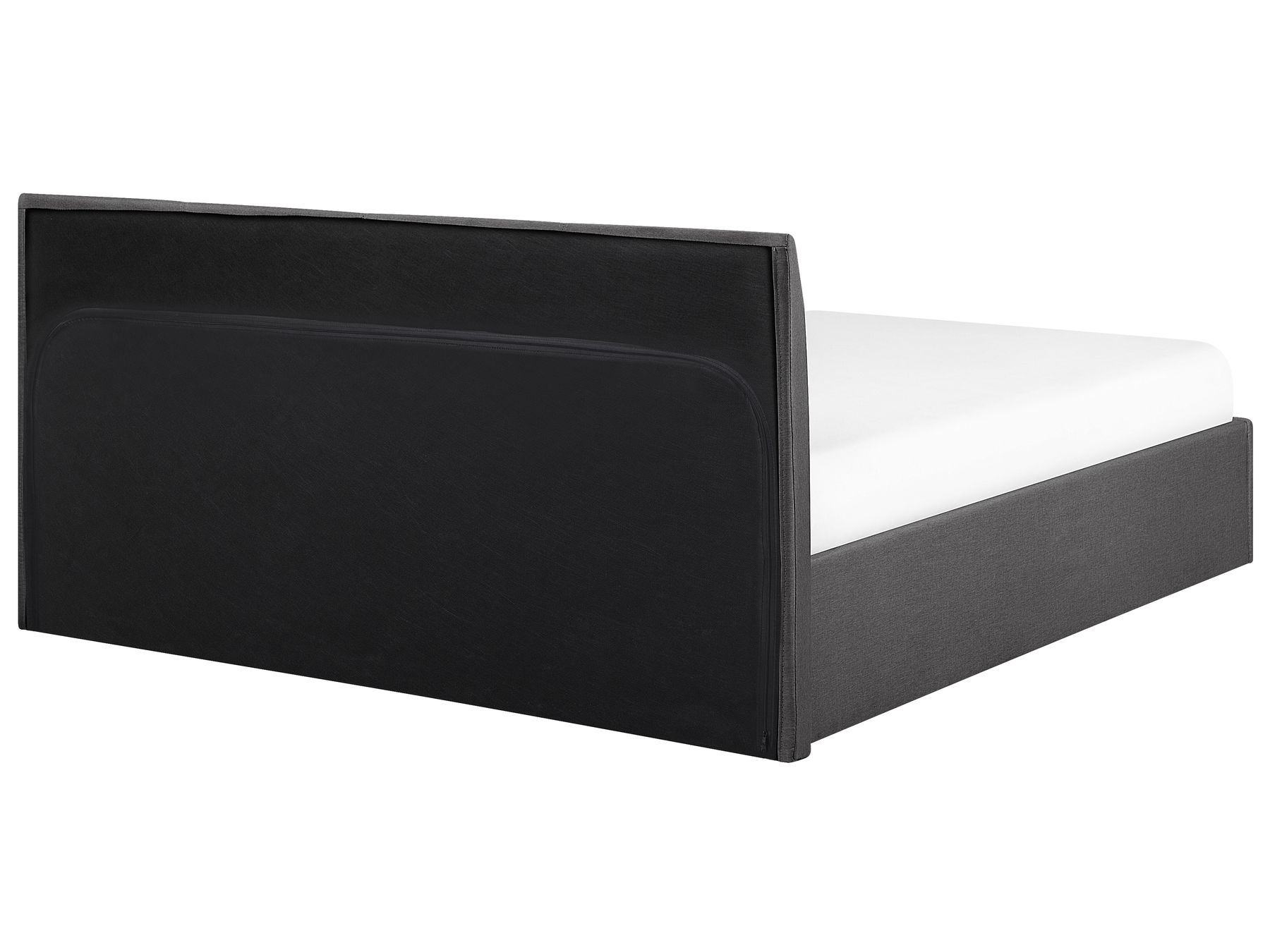 Fabric EU King Size Bed with Storage Grey ORBEY Beliani.co.uk