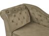 Left Hand Chaise Lounge Velvet Olive Green NIMES_903330