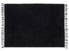 Teppich Baumwolle schwarz 140 x 200 cm Fransen Shaggy BITLIS_849087