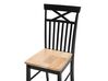 Zestaw do jadalni stół i 4 krzesła drewniany jasny z czarnym HOUSTON_745762