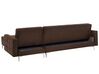 Left Hand Faux Leather Corner Sofa Brown ABERDEEN_713286