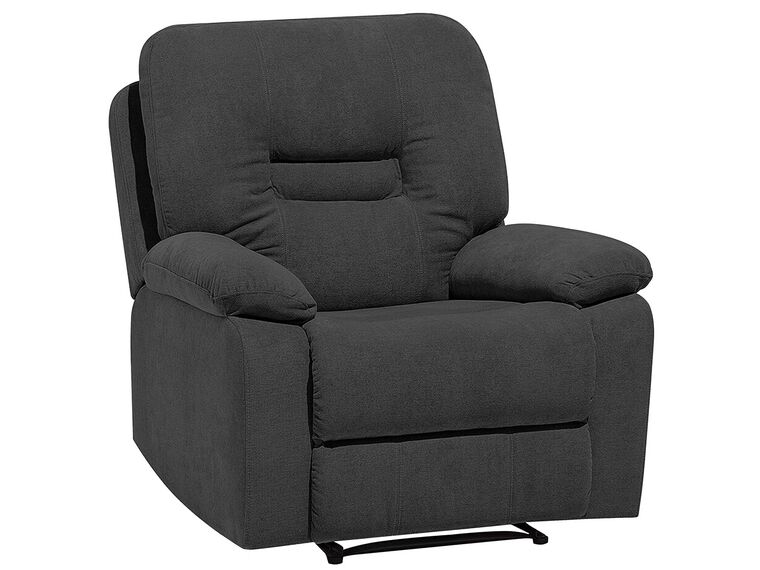 Fabric Manual Recliner Living Room Set Grey BERGEN Beliani.co.uk