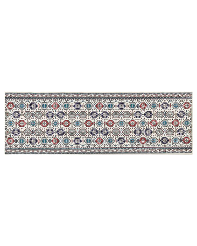 Teppich mehrfarbig 80 x 240 cm orientalisches Muster Kurzflor HACILAR_886586