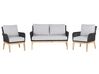 4 Seater Acacia Wood Garden Sofa Set Grey and Black MERANO II_772232