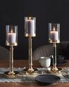 Glass Hurricane Candle Holder 41 cm Gold with Black ABBEVILLE_788844