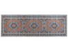 Teppich blau / orange 80 x 240 cm orientalisches Muster Kurzflor MIDALAM_831393