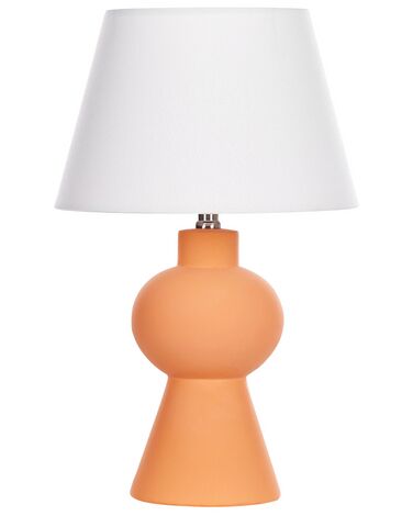 Tischlampe Keramik orange / weiß 48 cm Trommelform FABILOS