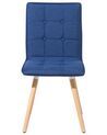 	Conjunto de 2 sillas de comedor de poliéster azul marino/madera clara BROOKLYN_696408