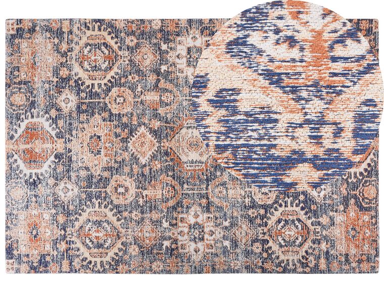 Cotton Area Rug 200 x 300 cm Blue and Red KURIN_862983