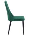 Stol 2 st sammet smaragdgrön CLAYTON_710970