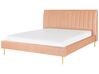 Bed fluweel perzikroze 180 x 200 cm MARVILLE_774441