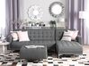 Left Hand Fabric Corner Sofa with Ottoman Grey ABERDEEN_715929