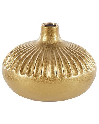Vaso de cerâmica grés dourada 20 cm CERCEI
