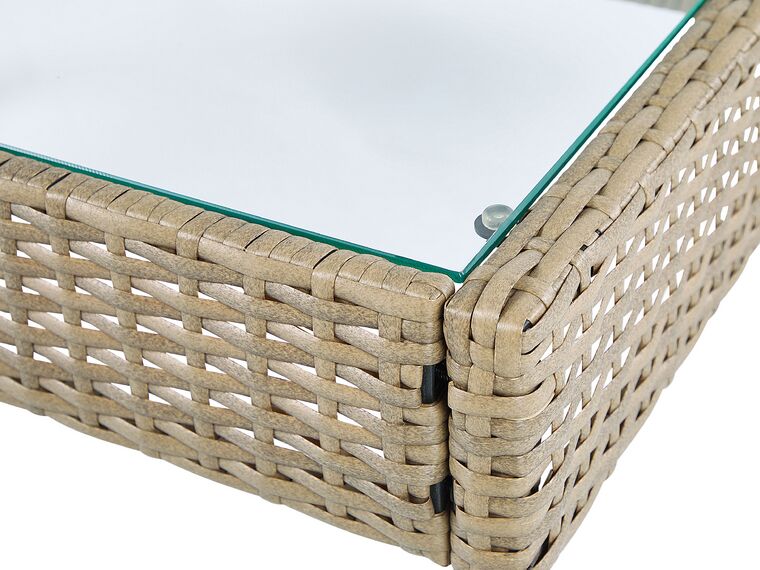 Pouf Rond En Rotin – Style Vintage – Coussin Clair – Diamètre 43cm