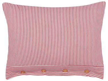 Dekokissen mit Knöpfen Streifenmuster Baumwolle rot / weiß 40 x 60 cm AALITA