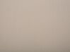 Cama con somier de poliéster beige arena/madera oscura 160 x 200 cm COLMAR_676070