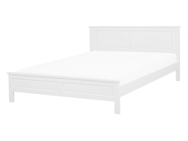 Solid Wood EU Double Size Bed White OLIVET_773828
