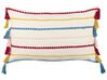 Cotton Cushion Striped Pattern with Tassels 40 x 60 cm Multicolour AGAVE_840386