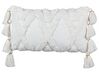 2 poduszki dekoracyjne bawełniane tuftowane z frędzlami 30 x 50 cm białe DAUR_910441