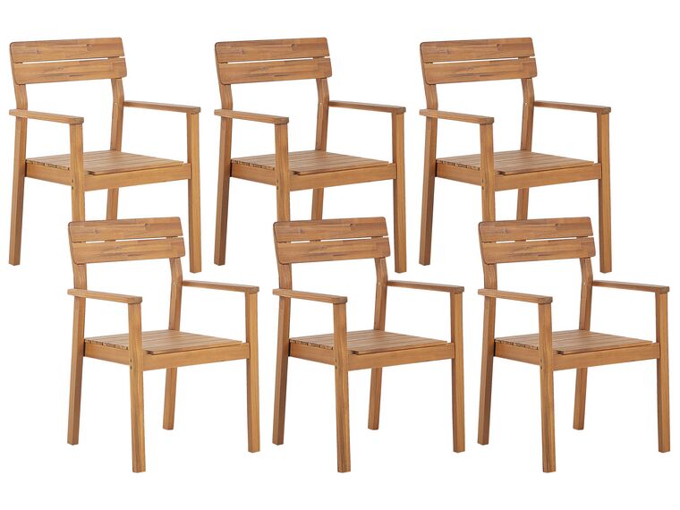 Sada 6 stoličiek z akáciového dreva FORNELLI_823604