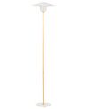 Stehlampe Holz hellbraun / weiss 153 cm Laternenoptik MOPPY_873145