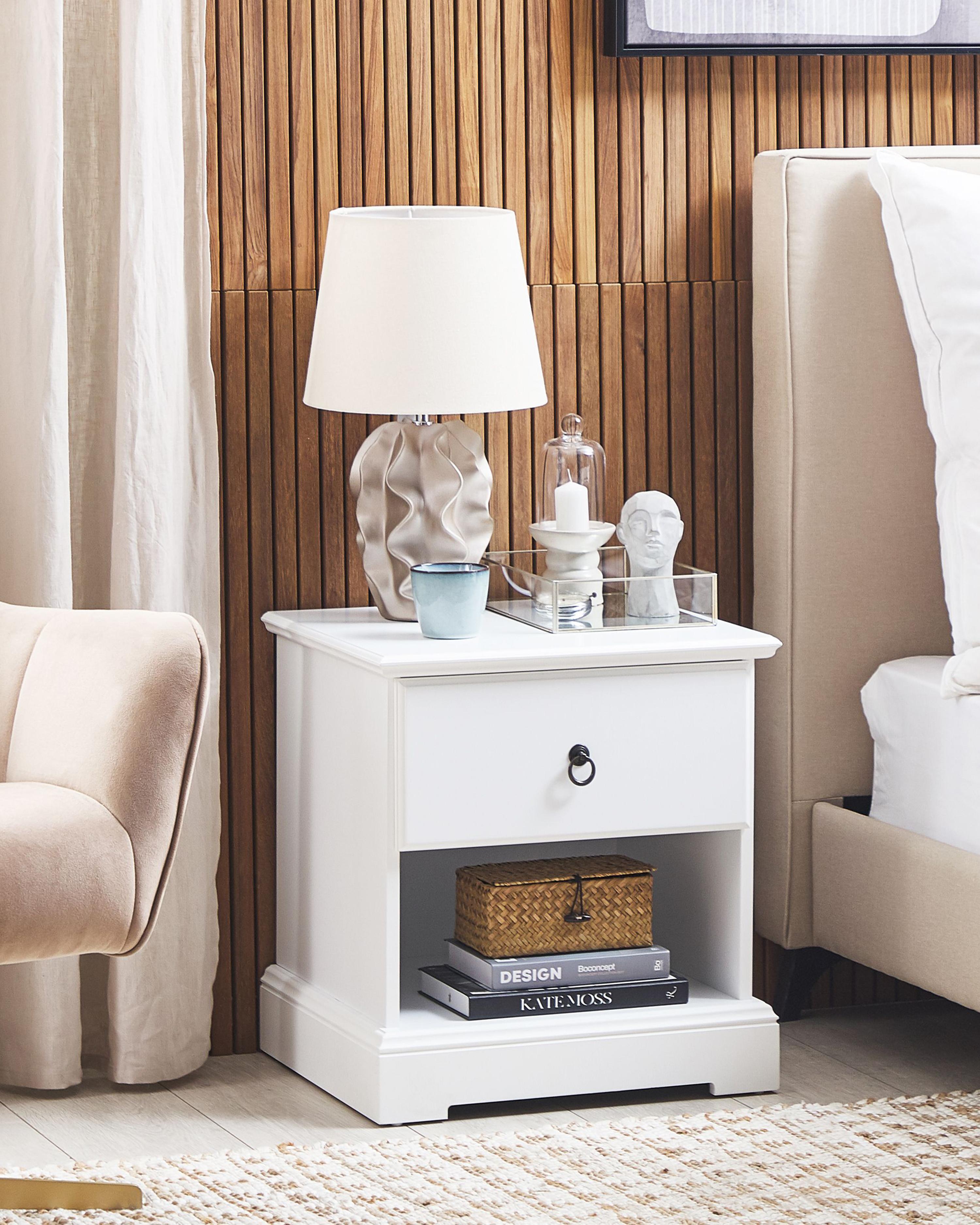 1 drawer bedside table white deals