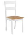 Set of 2 Wooden Dining Chairs White and Light Wood GEORGIA_696587