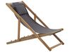 Set of 2 Folding Deck Chairs and 2 Replacement Fabrics (Various Options) Light Wood AVELLINO_860253