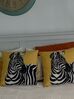 Set of 2 Decorative Cushions Zebra Motif 45 x 45 cm Yellow MANKETTI_867134