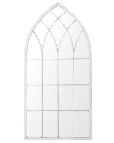Metalowe lustro ścienne okno 50 x 115 cm szare CASSEL