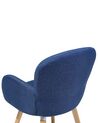 Conjunto de 2 sillas de comedor de poliéster azul marino/madera clara BROOKVILLE_696232