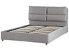 Sametová postel s úložným prostorem 140 x 200 cm světle šedá BATILLY_830141