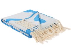 Viltti akryyli valkoinen/sininen 130 x 170 cm KIHUN