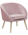 Velvet Armchair Pink TROMSO_767265