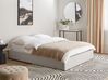 Čalúnená posteľ s úložným priestorom 140 x 200 cm svetlosivá DINAN_903718