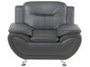 Faux Leather Living Room Set Grey LEIRA_796957