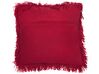 Set of 2 Shaggy Cushions 45 x 45 cm Red CIDE_801773