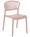 Set of 4 Plastic Dining Chairs Pink GELA_825390