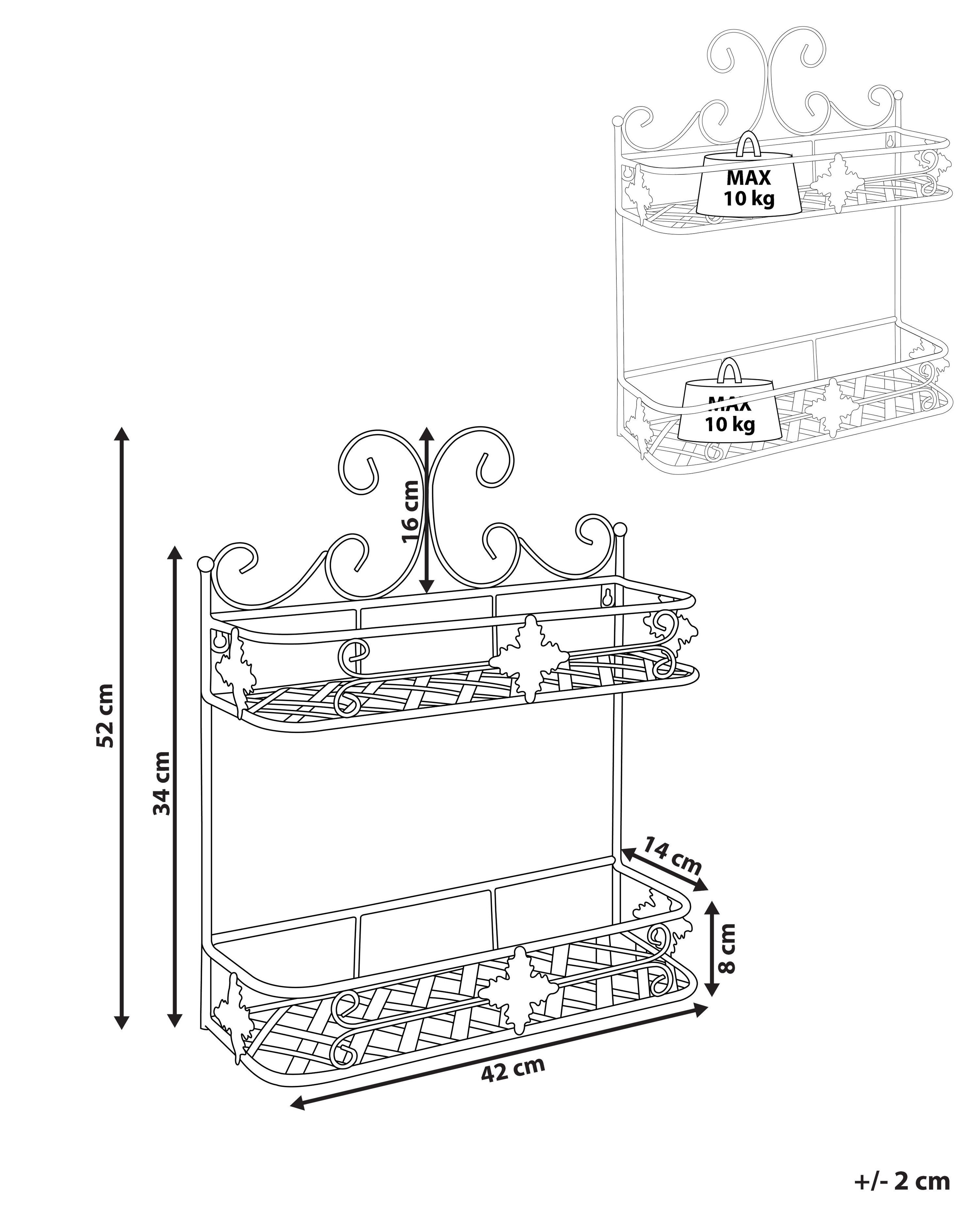 Metal Bathroom Wall Shelf Grey MARAYES Beliani.co.uk