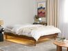 Łóżko LED drewniane 160 x 200 cm jasne TOUCY_909701
