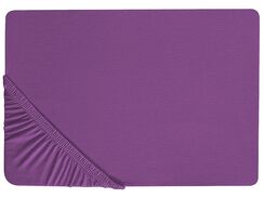 Простыня на резинке из хлопка 90 x 200 см фиолетовая JANBU