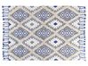 Bavlněný koberec 140 x 200 cm světle béžový/ modrý MANAVGAT_848856