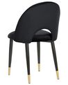 Set of 2 Velvet Dining Chairs Black MAGALIA_767853