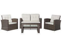 Ruskea 4-istuttava PE-rottinkinen ulkosohvaryhmä LUCA