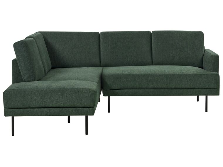 Right Hand 4 Seater Fabric Corner Sofa Dark Green BREDA_885970