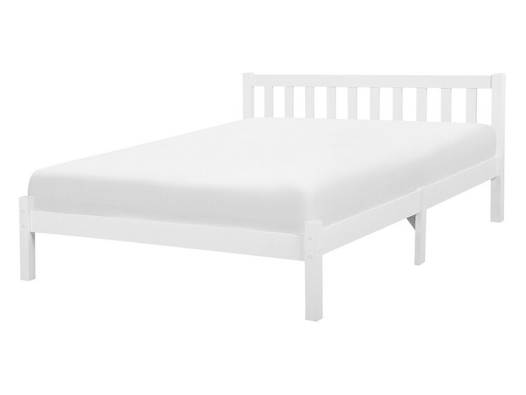 Wooden EU Double Size Bed White FLORAC_751000