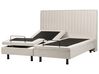 Fabric EU Super King Size Adjustable Bed Beige DUKE II_910557